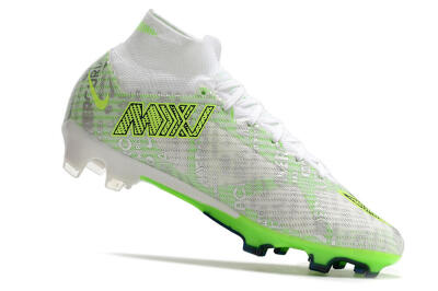 Nike Air Zoom Mercurial Superfly 9 Elite FG High-Tops Soccer Cleats - White/Green