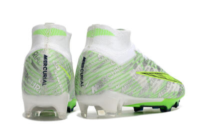 Nike Air Zoom Mercurial Superfly 9 Elite FG High-Tops Soccer Cleats - White/Green