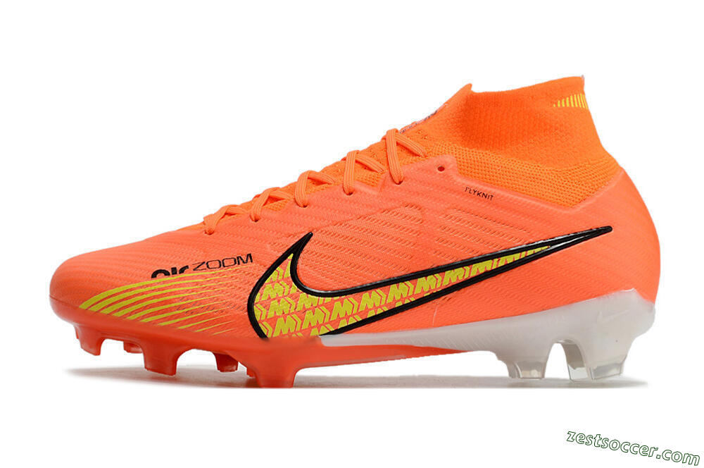 Nike Air Zoom Mercurial Superfly 9 Elite FG High-Tops Soccer Cleats - Orange/Yellow 2