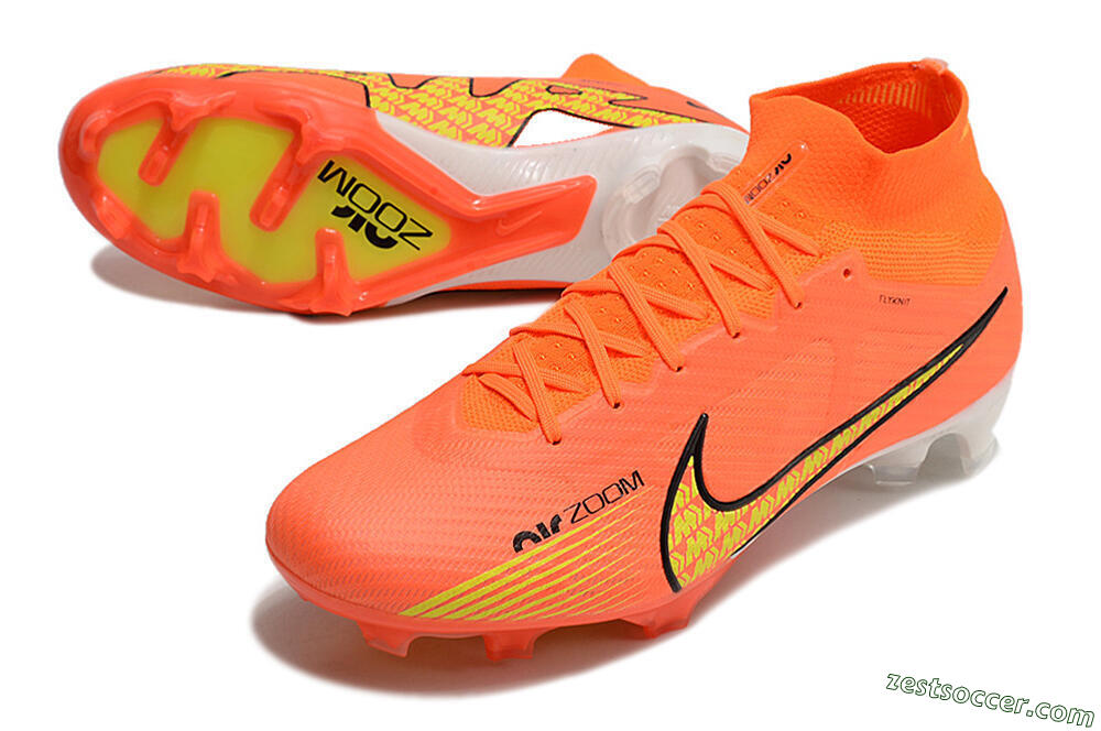 Nike Air Zoom Mercurial Superfly 9 Elite FG High-Tops Soccer Cleats - Orange/Yellow 3