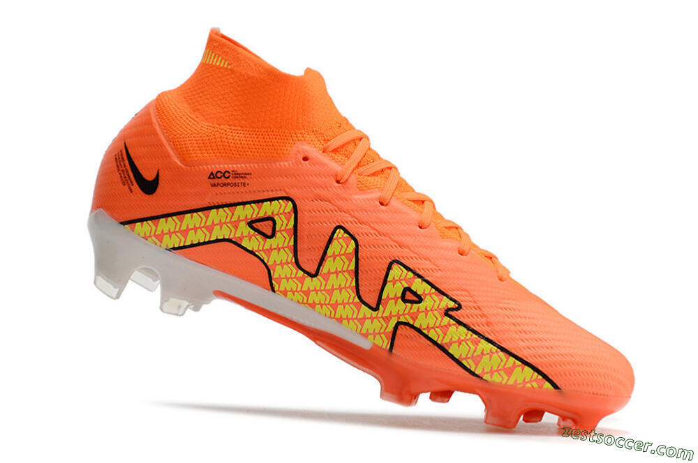 Nike Air Zoom Mercurial Superfly 9 Elite FG High-Tops Soccer Cleats - Orange/Yellow 4