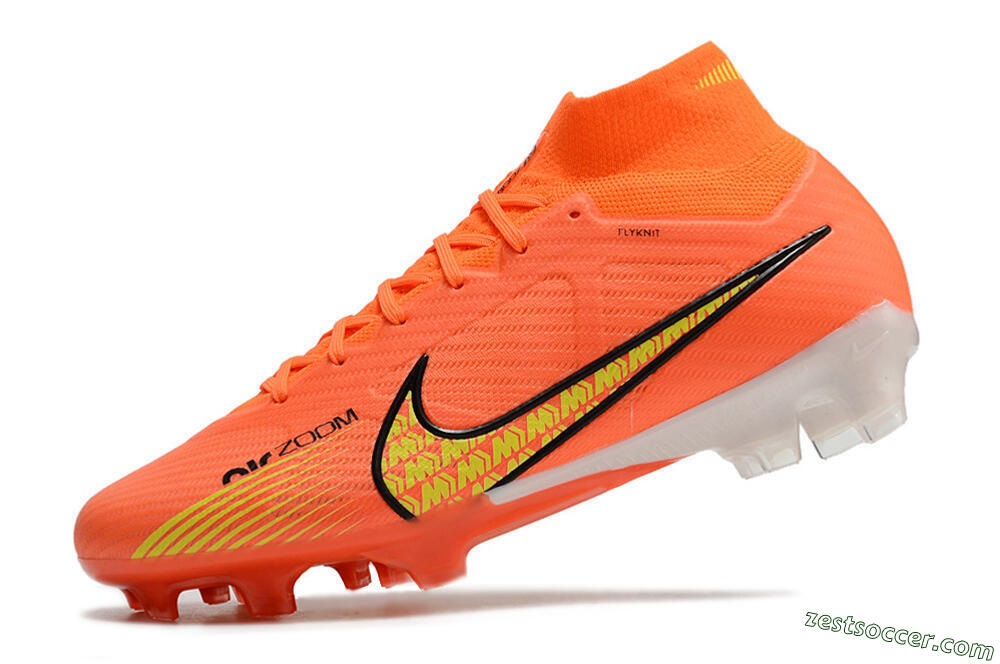 Nike Air Zoom Mercurial Superfly 9 Elite FG High-Tops Soccer Cleats - Orange/Yellow 5