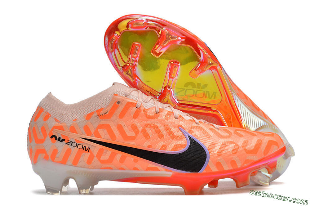 Nike Air Zoom Mercurial Vapor 15 Elite FG Low-Tops Soccer Cleats - Orange/Black/Purple 0