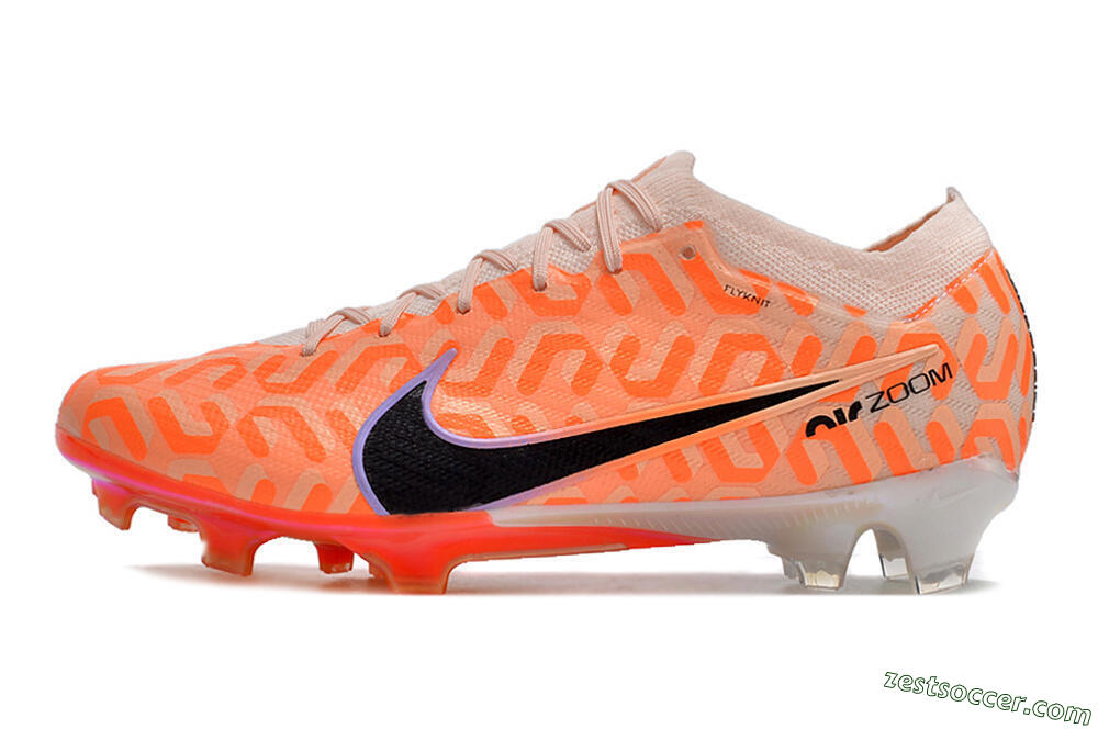 Nike Air Zoom Mercurial Vapor 15 Elite FG Low-Tops Soccer Cleats - Orange/Black/Purple 2