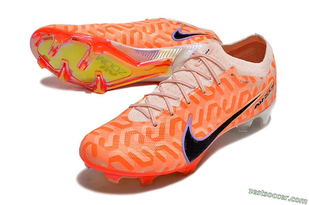 Nike Air Zoom Mercurial Vapor 15 Elite FG Low-Tops Soccer Cleats - Orange/Black/Purple 3