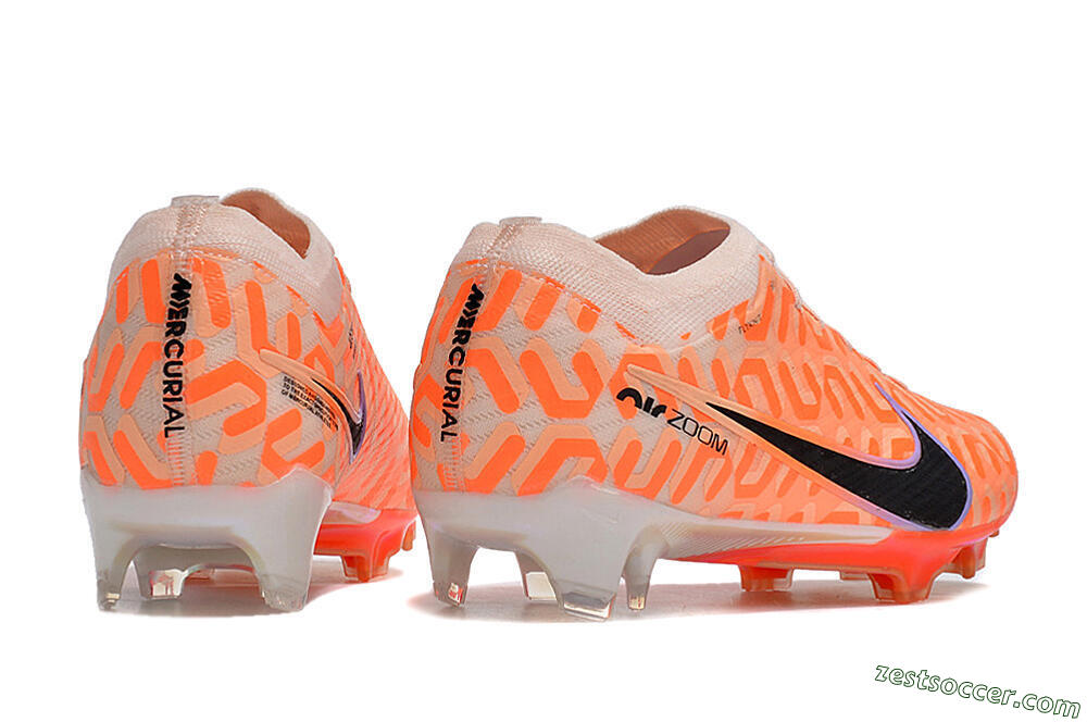 Nike Air Zoom Mercurial Vapor 15 Elite FG Low-Tops Soccer Cleats - Orange/Black/Purple 6