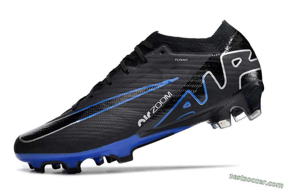 Nike Air Zoom Vapor 15 Elite SE FG Low-Tops Soccer Cleats - Black/Blue/White 5