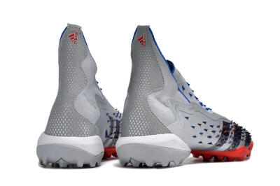 Adidas Predator Freak+ TF High-Tops Soccer Shoes - Silver/Blue/Red