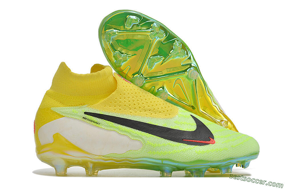 Nike Phantom GX Elite DF FG High-Tops Soccer Cleats - Yellow/Green/Black/Red 0