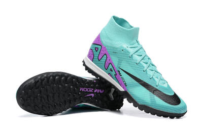 Nike Air Zoom Mercurial Superfly 9 Elite TF High-Tops Soccer Shoes - Blue/Black/Purple
