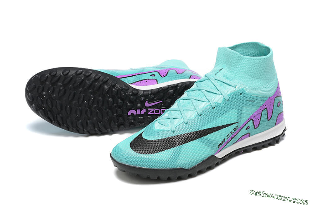 Nike Air Zoom Mercurial Superfly 9 Elite TF High-Tops Soccer Shoes - Blue/Black/Purple 3