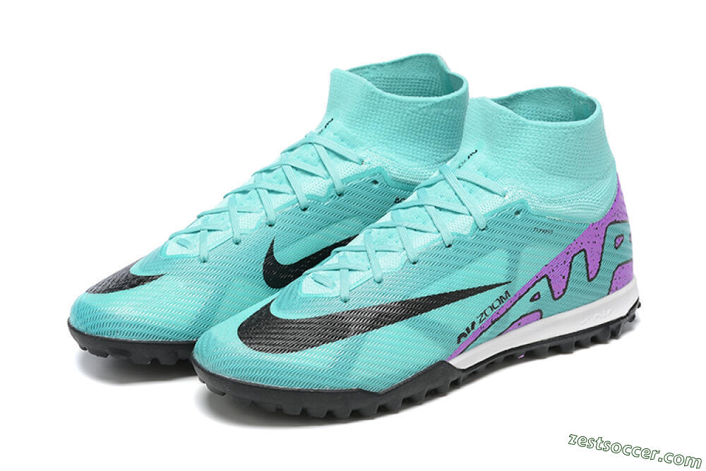 Nike Air Zoom Mercurial Superfly 9 Elite TF High-Tops Soccer Shoes - Blue/Black/Purple 9