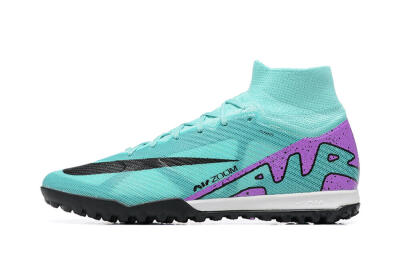Nike Air Zoom Mercurial Superfly 9 Elite TF High-Tops Soccer Shoes - Blue/Black/Purple