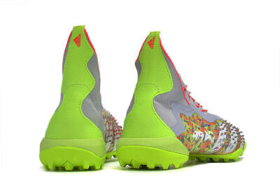 Adidas Predator Freak+ TF High-Tops Soccer Shoes - Grey/Red/Yellow
