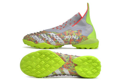 Adidas Predator Freak+ TF High-Tops Soccer Shoes - Grey/Red/Yellow
