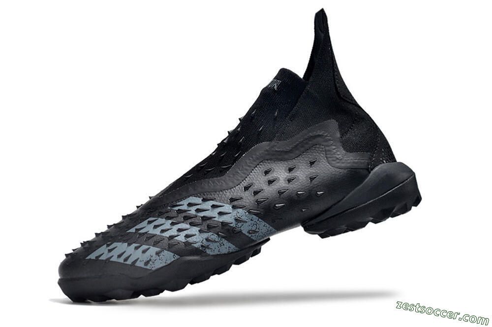 Adidas Predator Freak+ TF High-Tops Soccer Shoes - Black/Silver 5