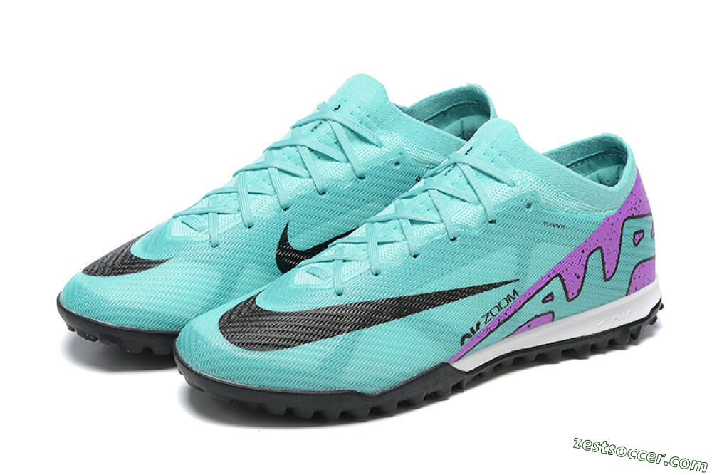 Nike Air Zoom Mercurial Vapor 15 Elite TF Low-Tops Soccer Shoes - Blue/Black/Purple 9