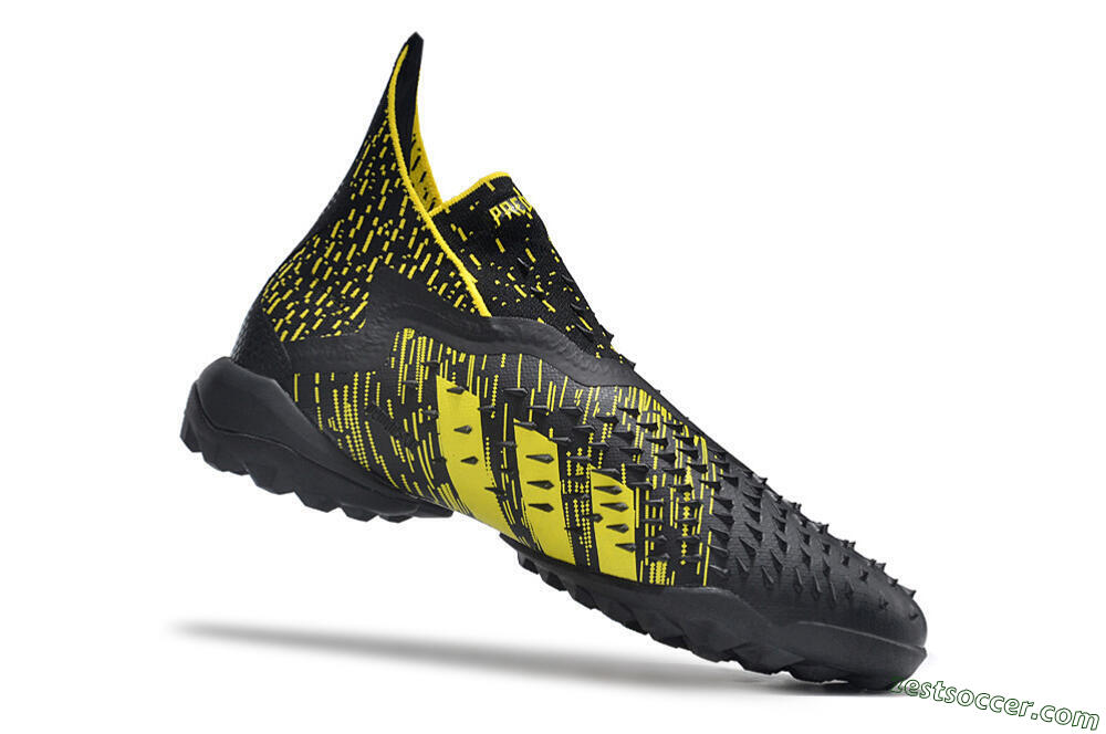 Adidas Predator Freak+ TF High-Tops Soccer Shoes - Black/Yellow 4