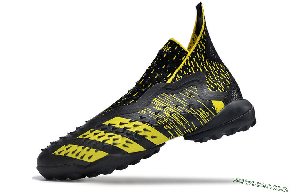 Adidas Predator Freak+ TF High-Tops Soccer Shoes - Black/Yellow 5