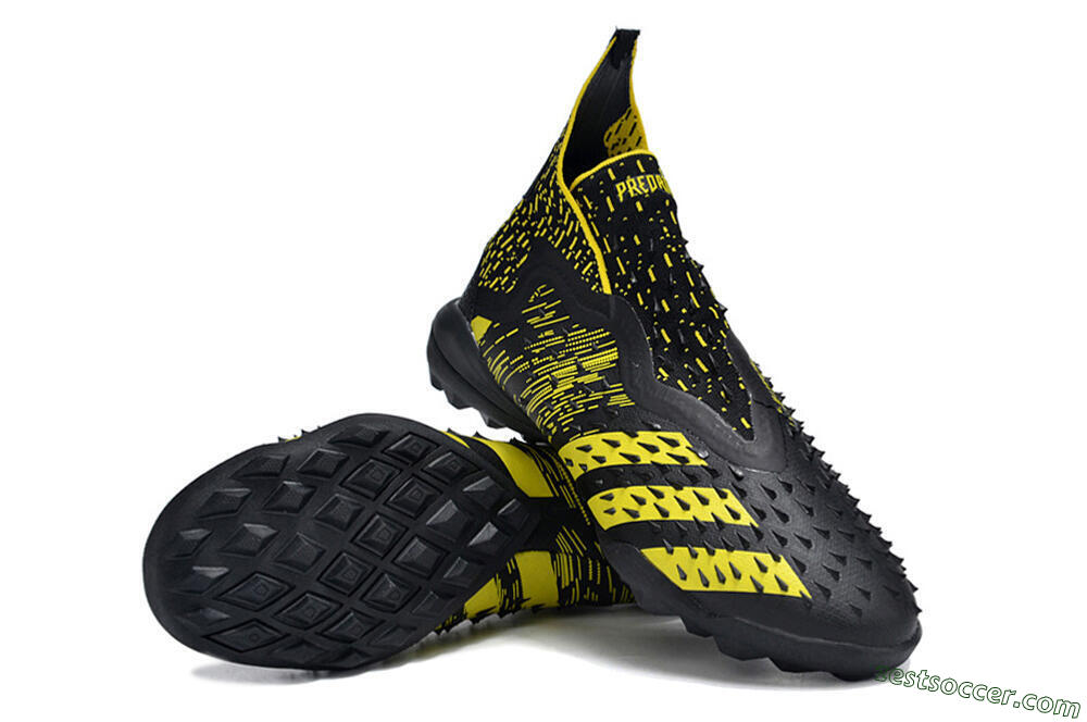 Adidas Predator Freak+ TF High-Tops Soccer Shoes - Black/Yellow 3
