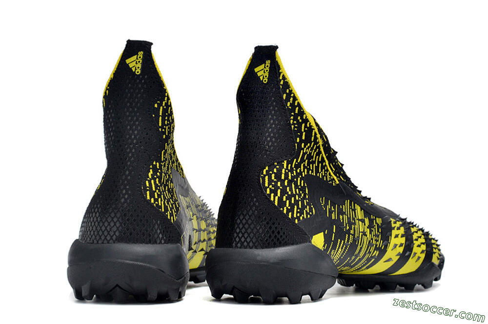 Adidas Predator Freak+ TF High-Tops Soccer Shoes - Black/Yellow 6