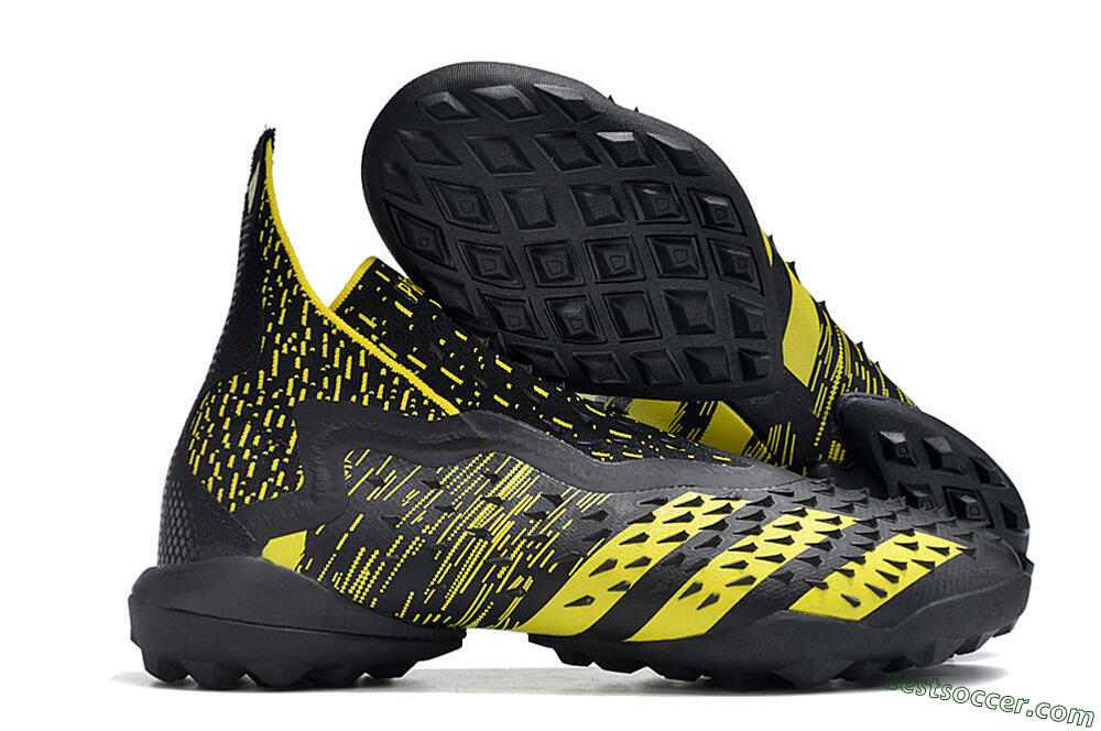 Adidas Predator Freak+ TF High-Tops Soccer Shoes - Black/Yellow 0
