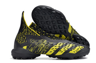 Adidas Predator Freak+ TF High-Tops Soccer Shoes - Black/Yellow