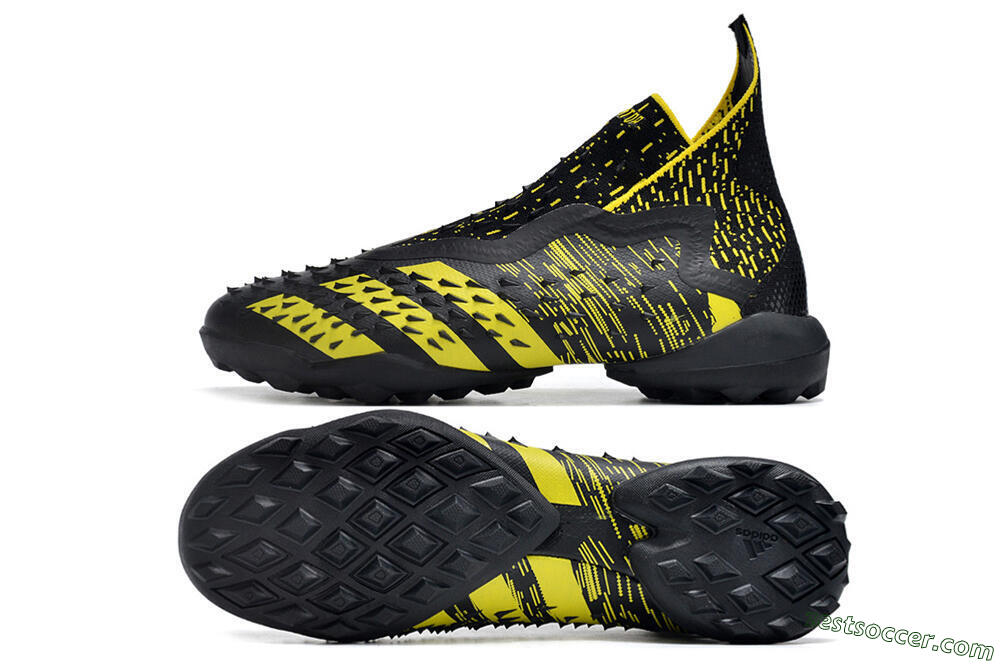 Adidas Predator Freak+ TF High-Tops Soccer Shoes - Black/Yellow 1