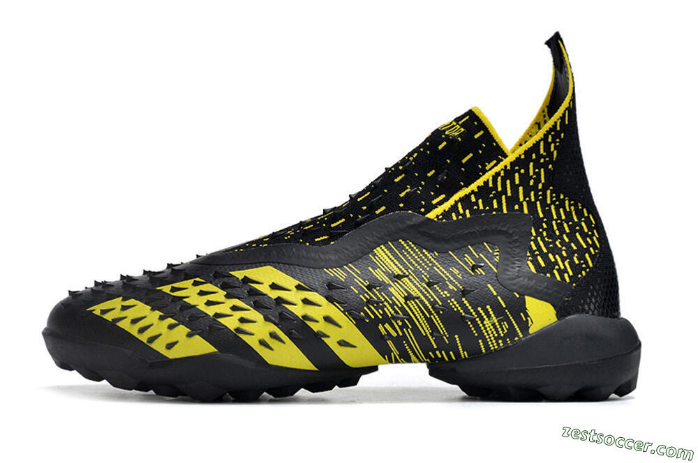 Adidas Predator Freak+ TF High-Tops Soccer Shoes - Black/Yellow 2