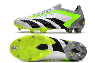Adidas Predator Accuracy.1 FG Low-Tops Soccer Cleats - White/Black/Green/Grey