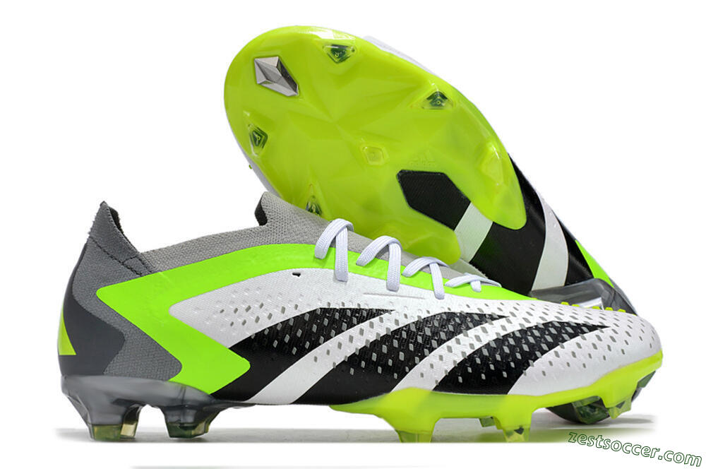 Adidas Predator Accuracy.1 FG Low-Tops Soccer Cleats - White/Black/Green/Grey 0