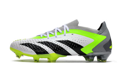 Adidas Predator Accuracy.1 FG Low-Tops Soccer Cleats - White/Black/Green/Grey