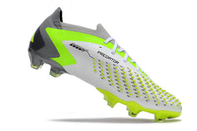 Adidas Predator Accuracy.1 FG Low-Tops Soccer Cleats - White/Black/Green/Grey