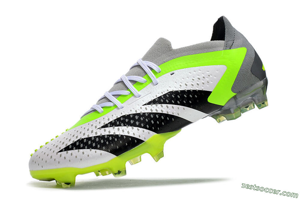 Adidas Predator Accuracy.1 FG Low-Tops Soccer Cleats - White/Black/Green/Grey 5