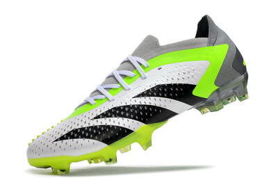 Adidas Predator Accuracy.1 FG Low-Tops Soccer Cleats - White/Black/Green/Grey