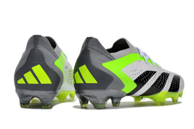 Adidas Predator Accuracy.1 FG Low-Tops Soccer Cleats - White/Black/Green/Grey