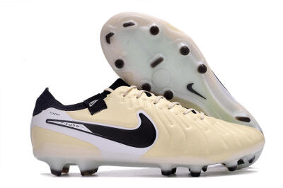 Nike Tiempo Legend 10 Elite FG Low-Tops Soccer Cleats - Beige/Black/White