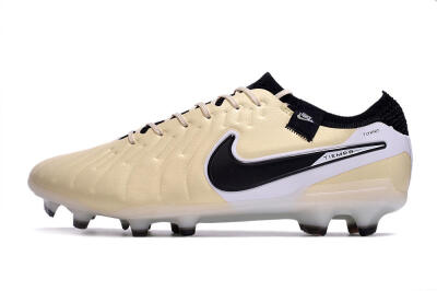 Nike Tiempo Legend 10 Elite FG Low-Tops Soccer Cleats - Beige/Black/White