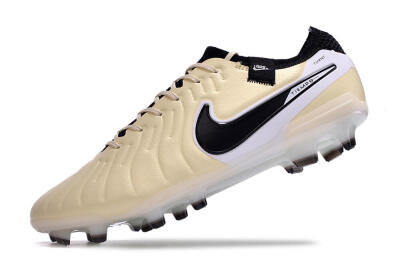 Nike Tiempo Legend 10 Elite FG Low-Tops Soccer Cleats - Beige/Black/White