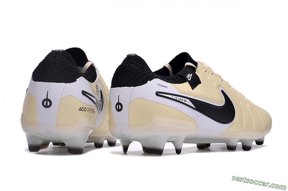 Nike Tiempo Legend 10 Elite FG Low-Tops Soccer Cleats - Beige/Black/White 6