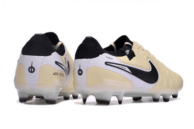 Nike Tiempo Legend 10 Elite FG Low-Tops Soccer Cleats - Beige/Black/White