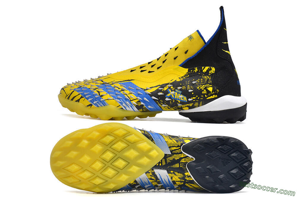 Adidas Predator Freak.1 TF High-Tops Soccer Shoes - Yellow/Black/Blue 1