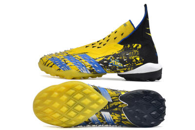 Adidas Predator Freak.1 TF High-Tops Soccer Shoes - Yellow/Black/Blue