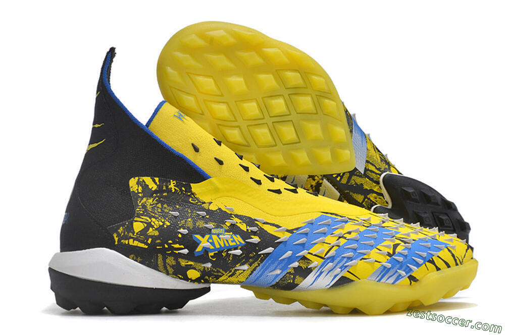 Adidas Predator Freak.1 TF High-Tops Soccer Shoes - Yellow/Black/Blue 0