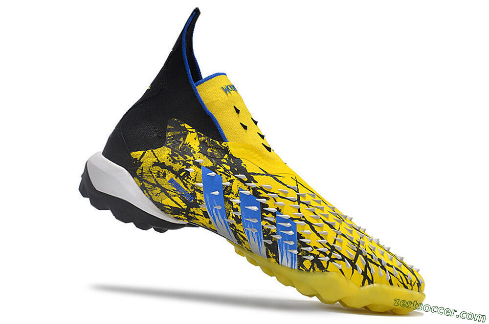 Adidas Predator Freak.1 TF High-Tops Soccer Shoes - Yellow/Black/Blue 4
