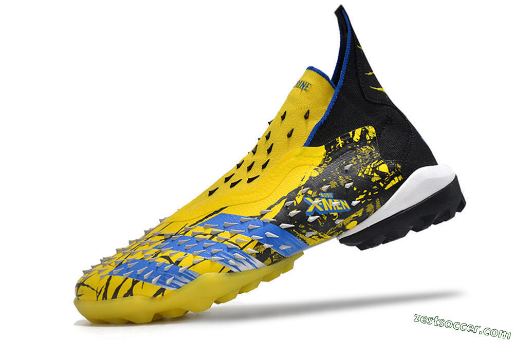 Adidas Predator Freak.1 TF High-Tops Soccer Shoes - Yellow/Black/Blue 5