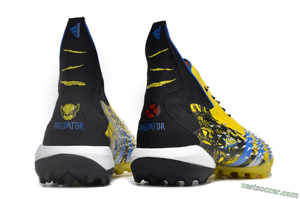 Adidas Predator Freak.1 TF High-Tops Soccer Shoes - Yellow/Black/Blue 6