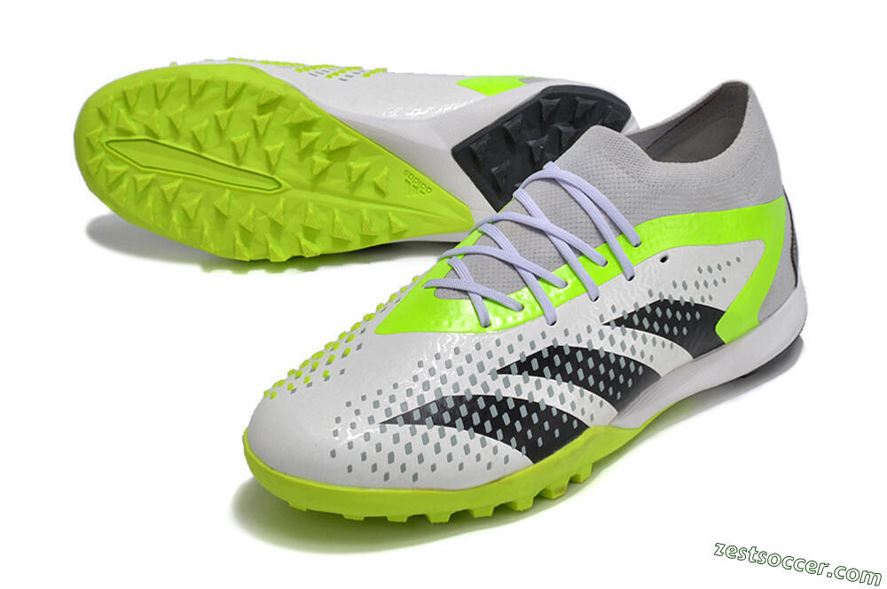 Adidas Predator Accuracy.1 TF Low-Tops Soccer Shoes - White/Black/Green 3
