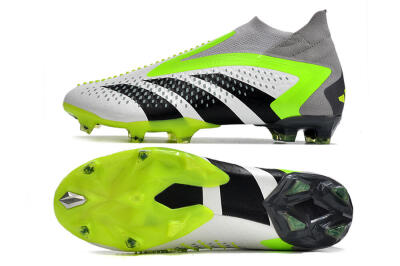 Adidas Predator Accuracy+ FG High-Tops Soccer Cleats - White/Black/Green