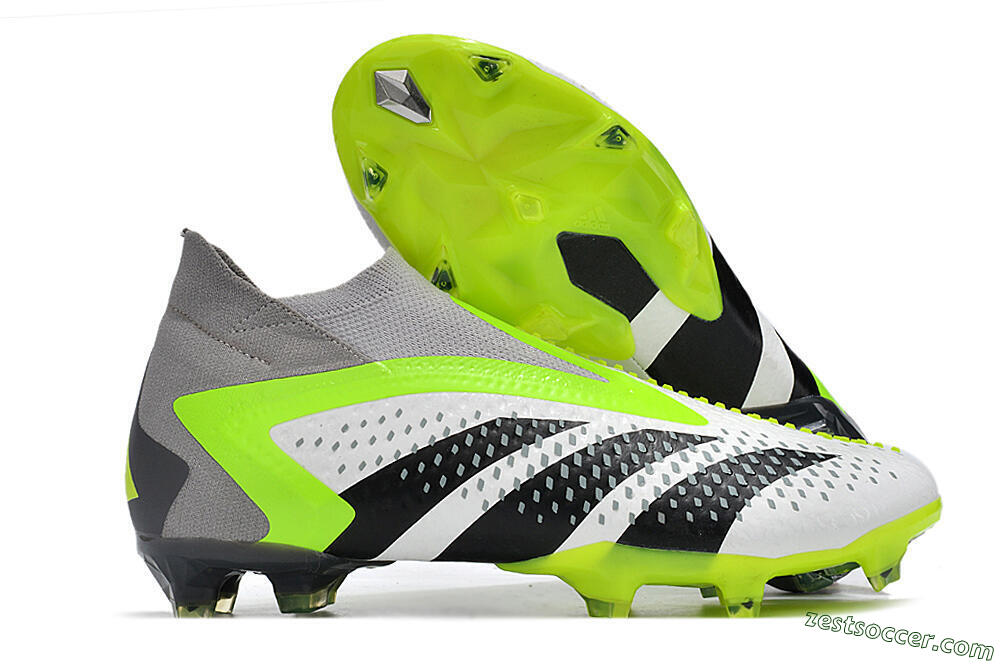 Adidas Predator Accuracy+ FG High-Tops Soccer Cleats - White/Black/Green 0